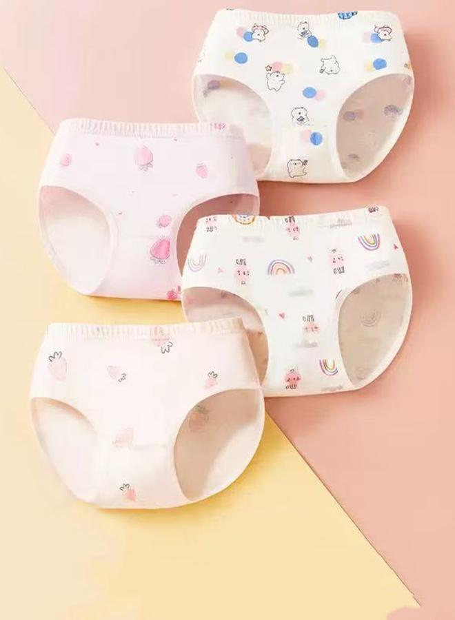 طقم سراويل داخلية قطن مطبوعة من 4 قطع